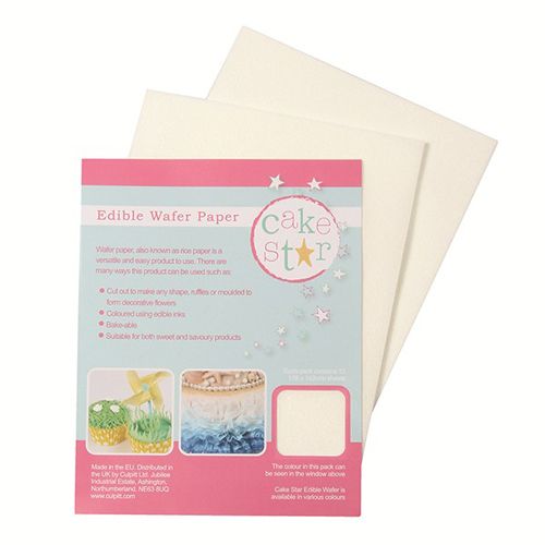 Cake Star - Eetbaar Papier Wit -12 sheets