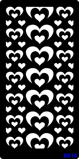 Schmink Sjabloon rechthoek - B014 - harten