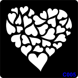 Schmink Sjabloon vierkant - C005 - harten hart