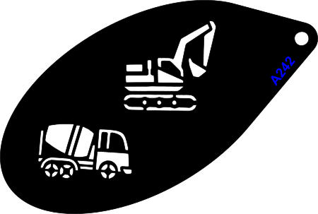 Schmink Sjabloon ovaal – A242 graafmachine betonmixer