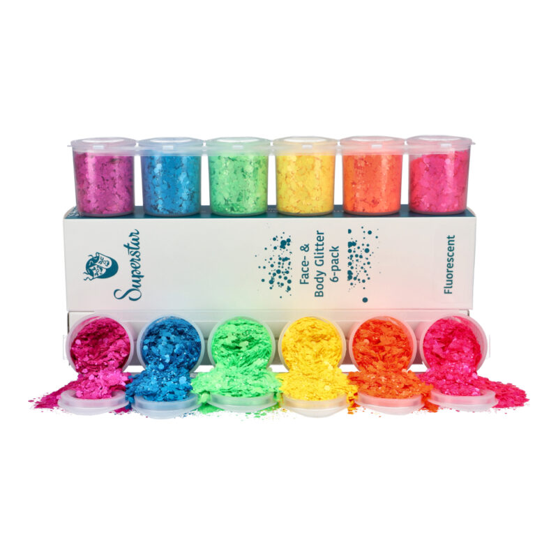 Superstar Chunky Glitters - Fluorescent Mix 6-pack