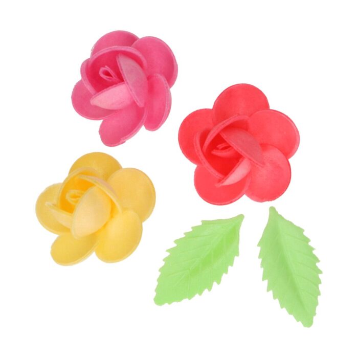 FunCakes Eetbare Papieren Bloemen Frangipani & Blaadjes pk/15 - Afbeelding 2