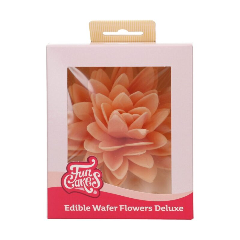 FunCakes Eetbare Papieren Bloemen Deluxe Pioenroos Oranje Groot pk/1